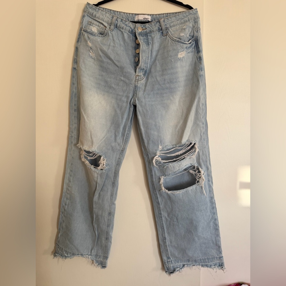 Distressed Light Blue Women's Jeans